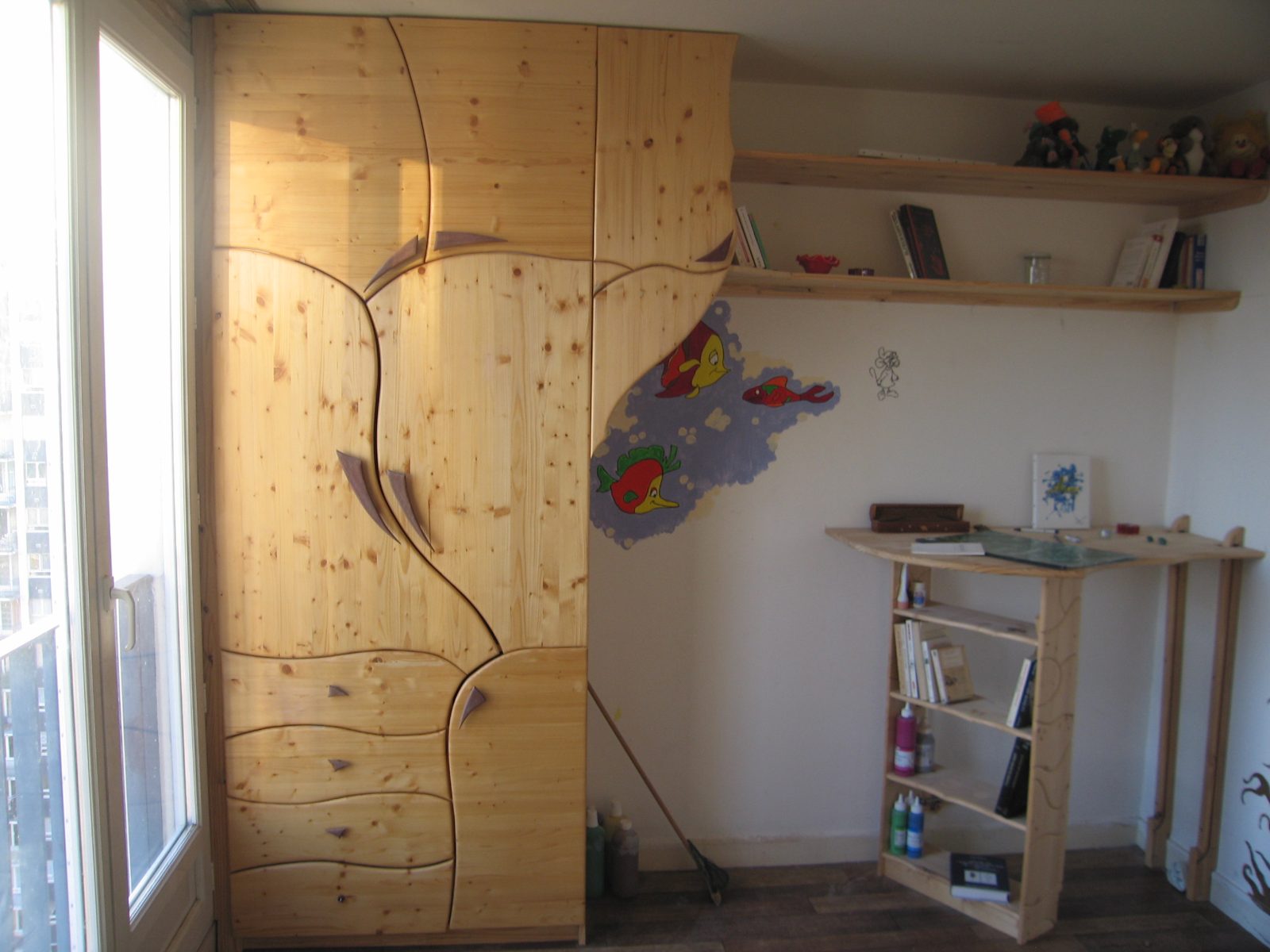 Agencement chambre pin et amarante